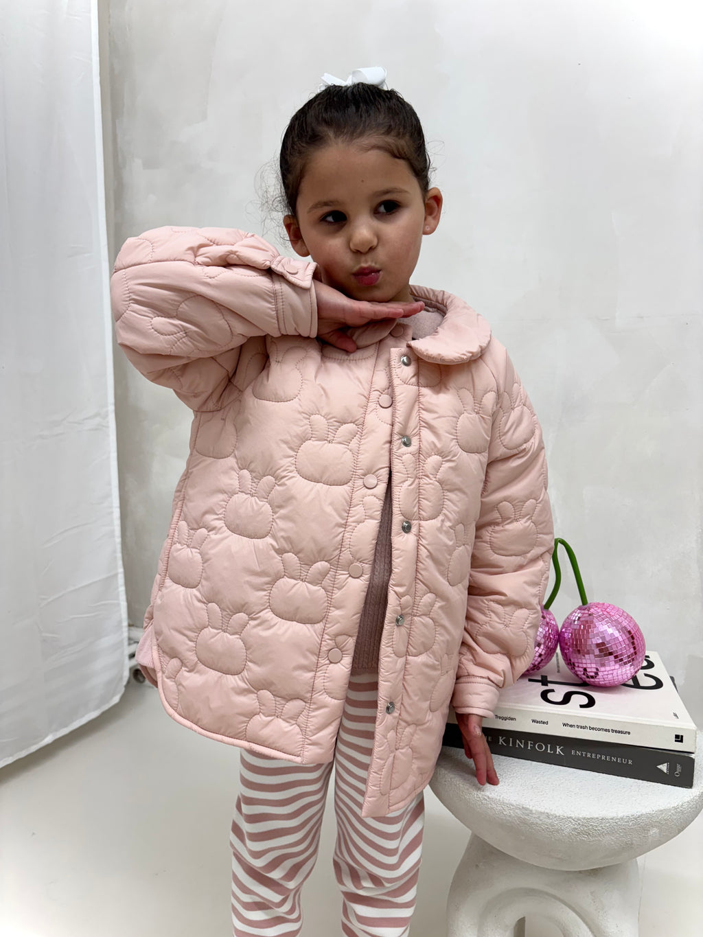 Pink Rabbit Puffer Jacket