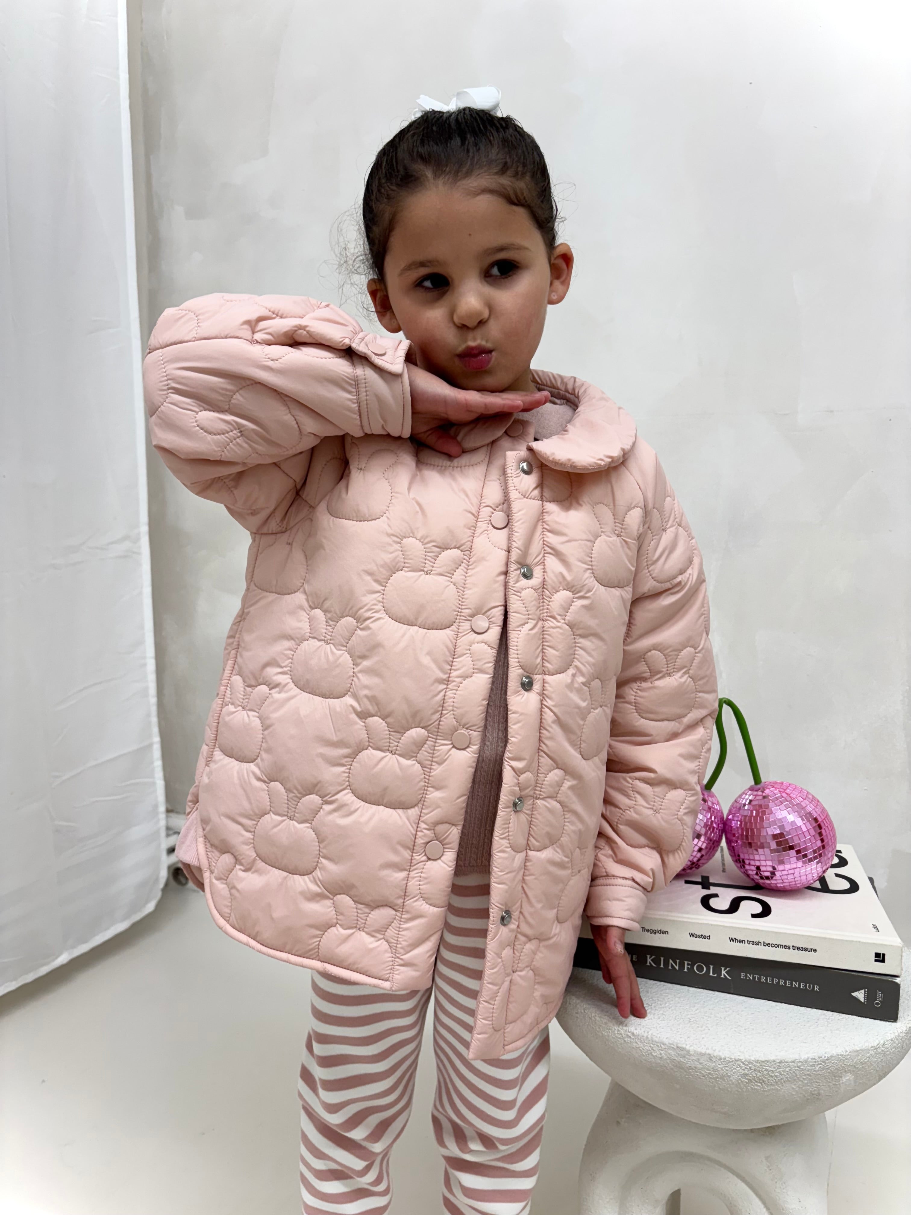 Pink Rabbit Puffer Jacket