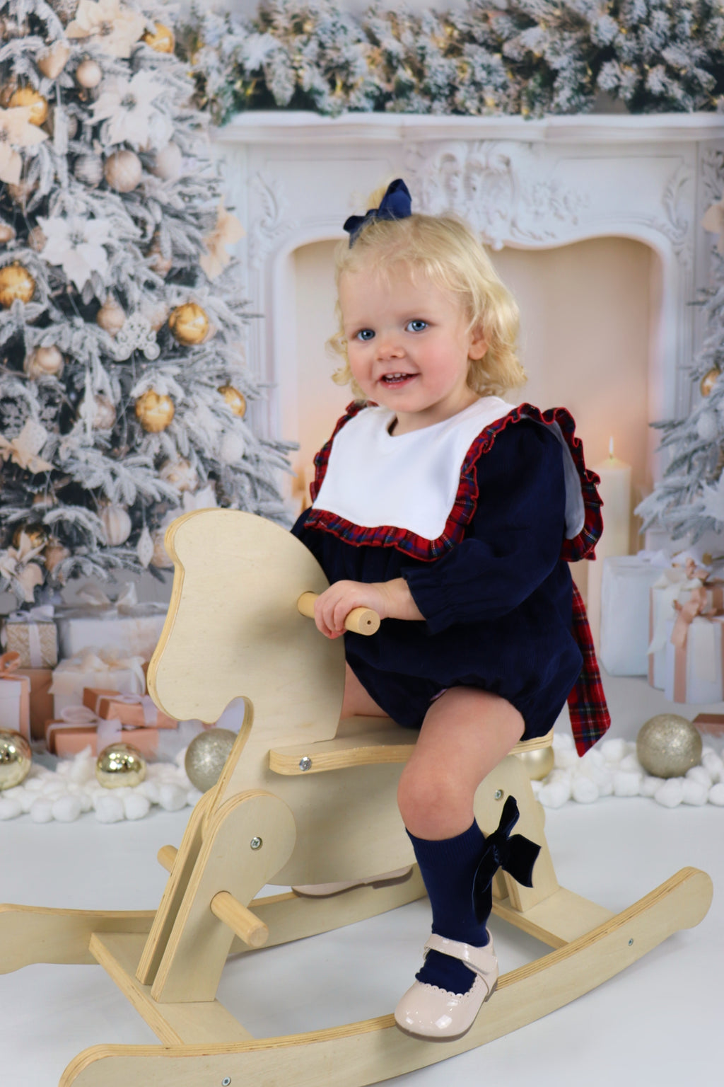 Christmas Navy Corduroy Romper