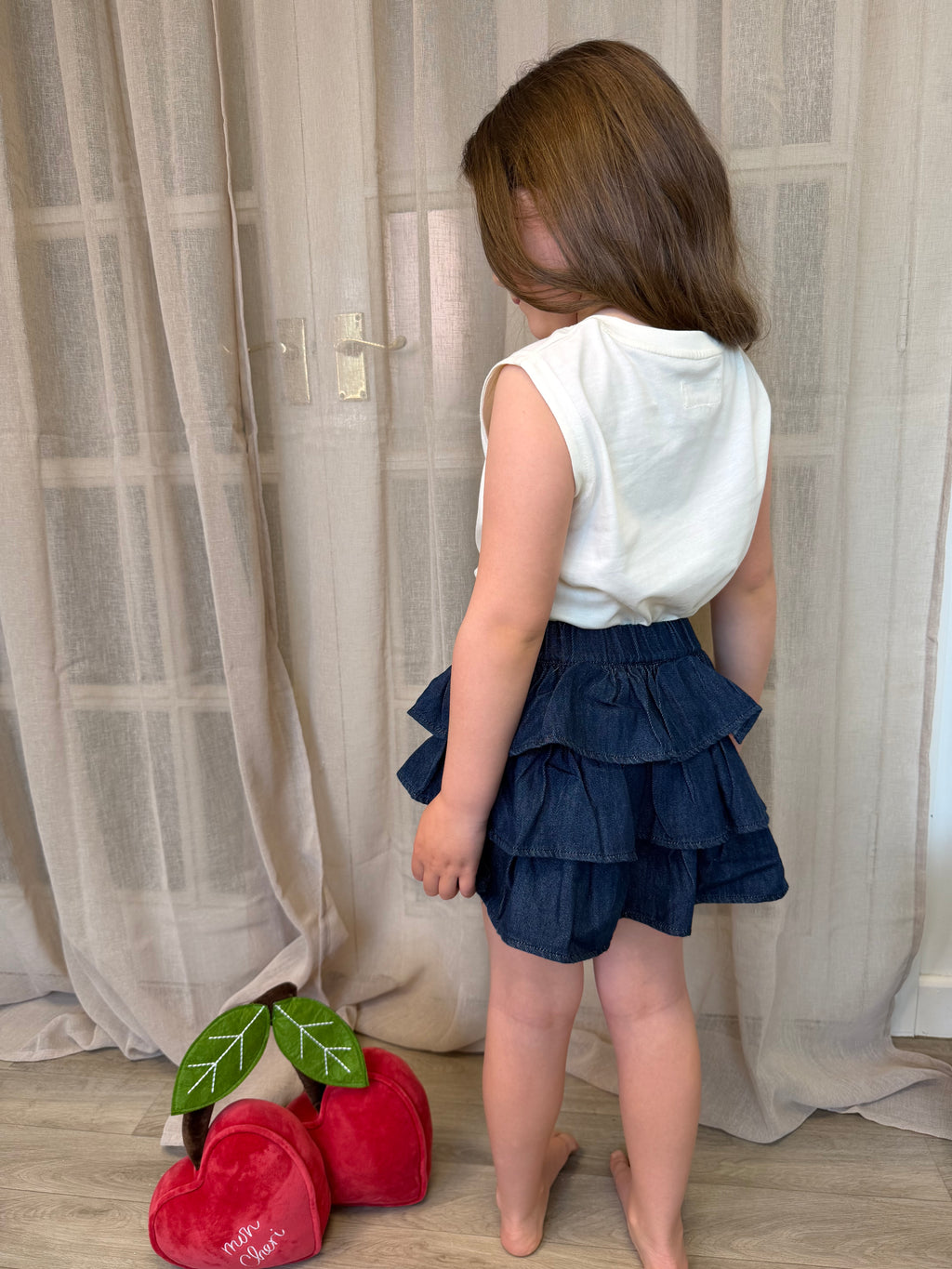 Cherry Denim Rara Skirt Set