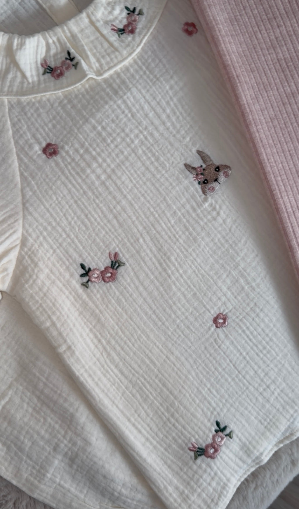 Pink Rabbit Shirt and Leggings Set