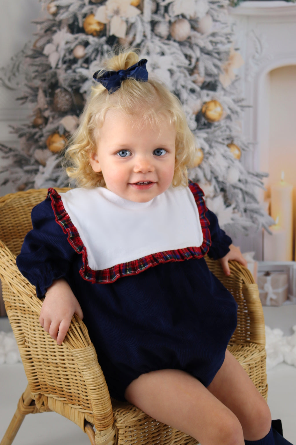 Christmas Navy Corduroy Romper