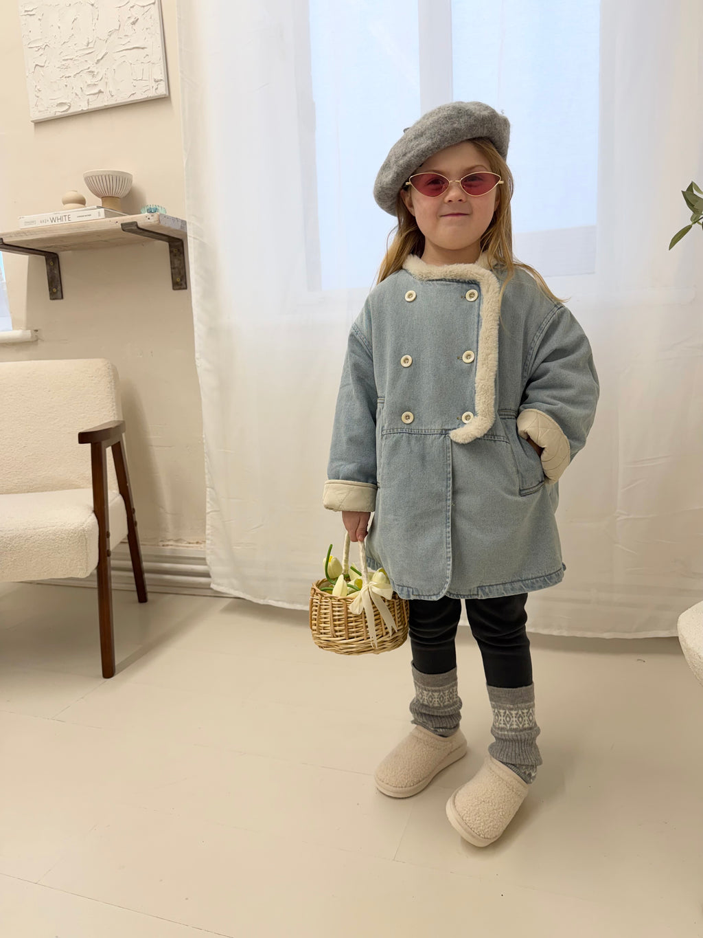 Oversized Denim Jacket & Leggings Set