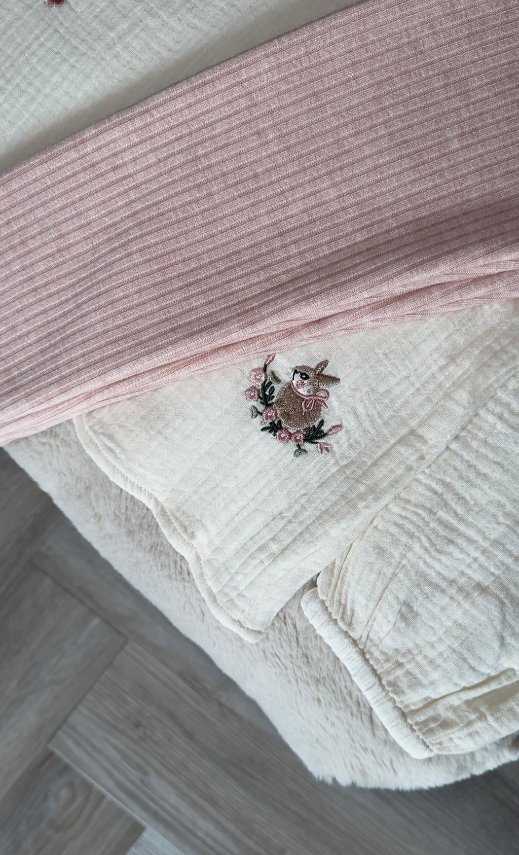 Pink Rabbit Shirt and Leggings Set