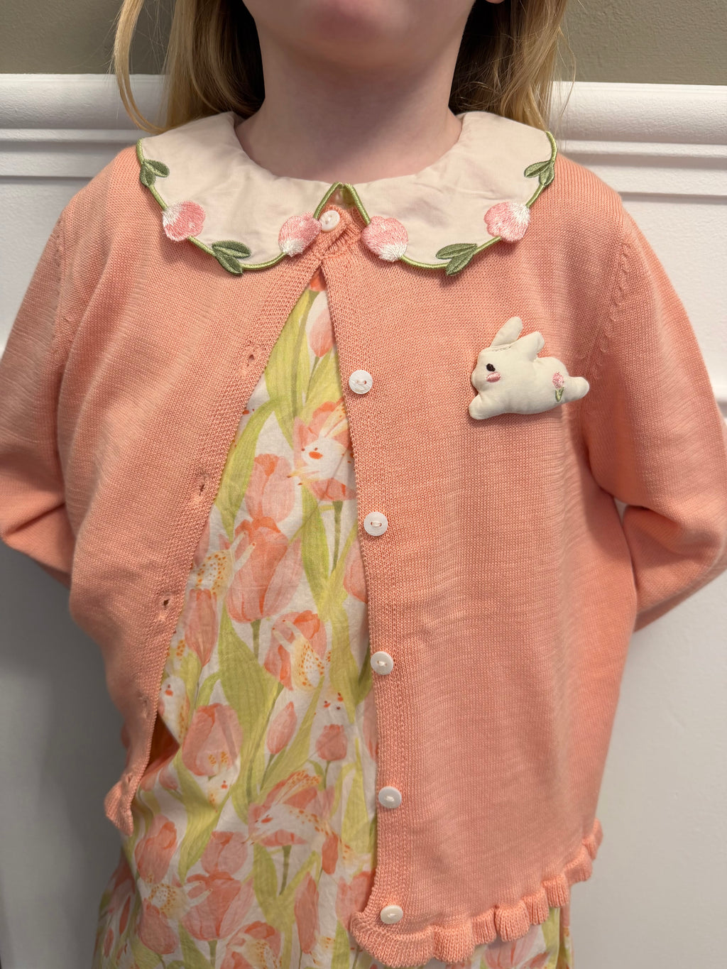 Tulip & Bunny Dress and Cardigan Set