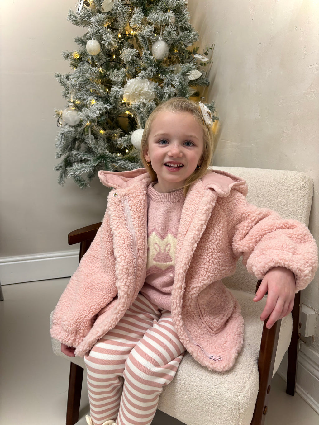 Pink Teddy Bear Lined Coat