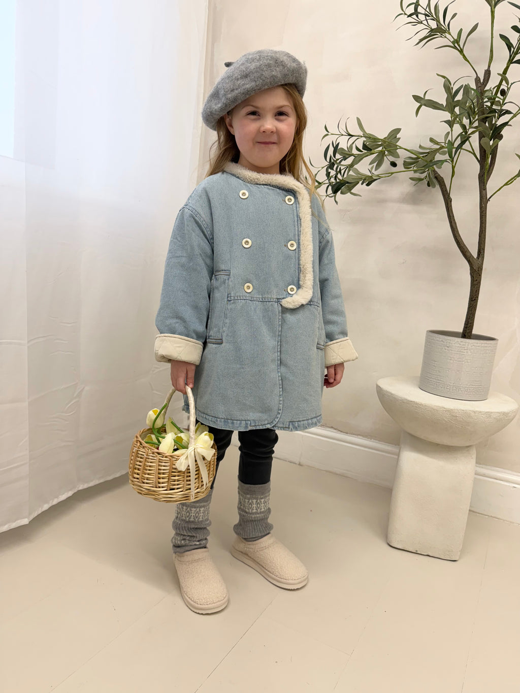 Oversized Denim Jacket & Leggings Set