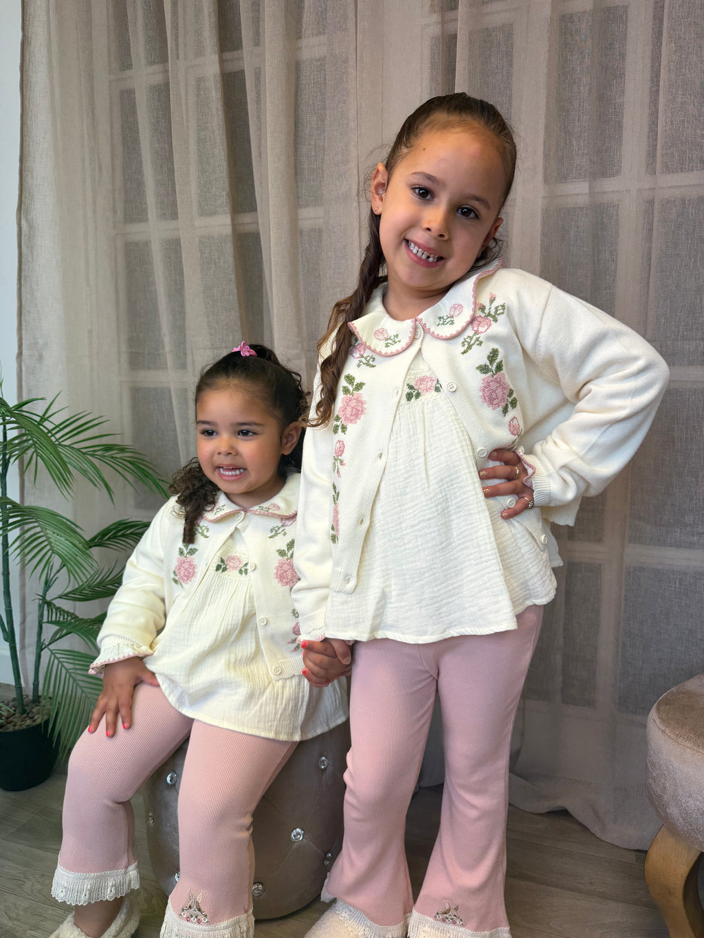 Floral Shirt and Cardigan 2 Piece Set