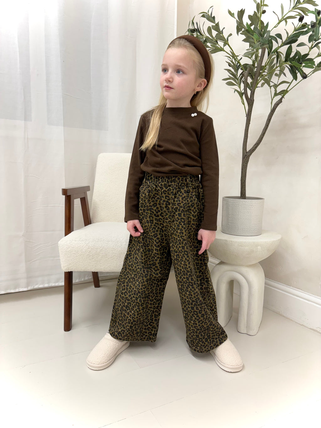 Dark Leopard Print Jean Set