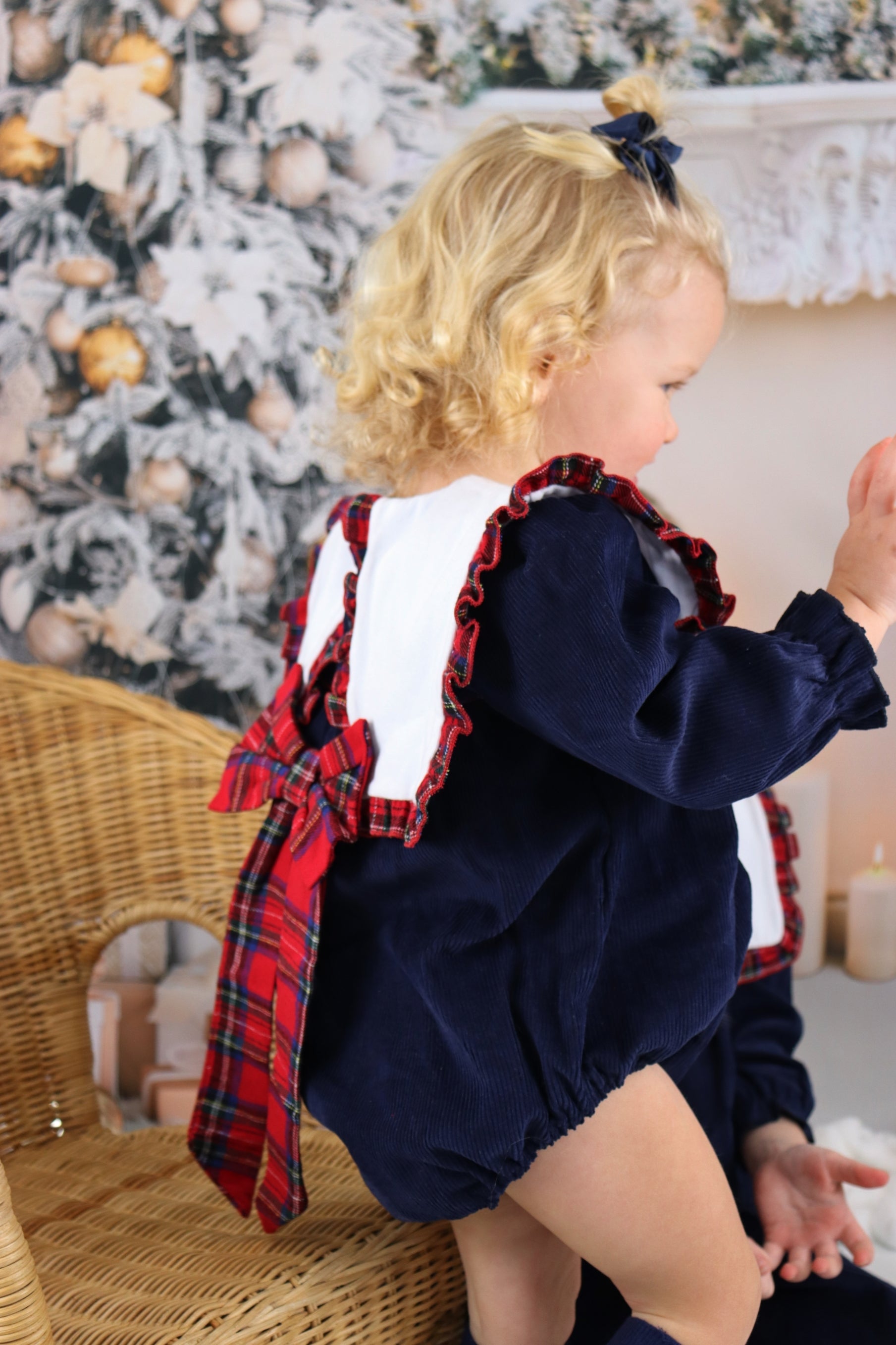 Christmas Navy Corduroy Romper