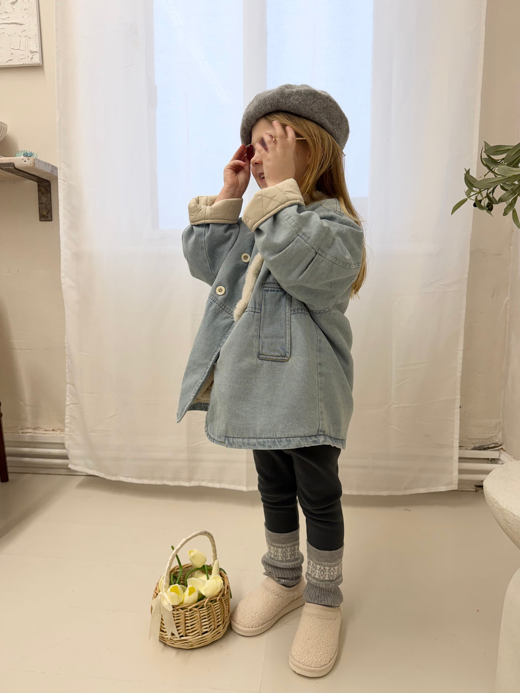 Oversized Denim Jacket & Leggings Set