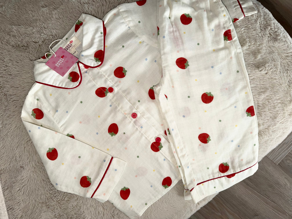 Linen Strawberry PJs