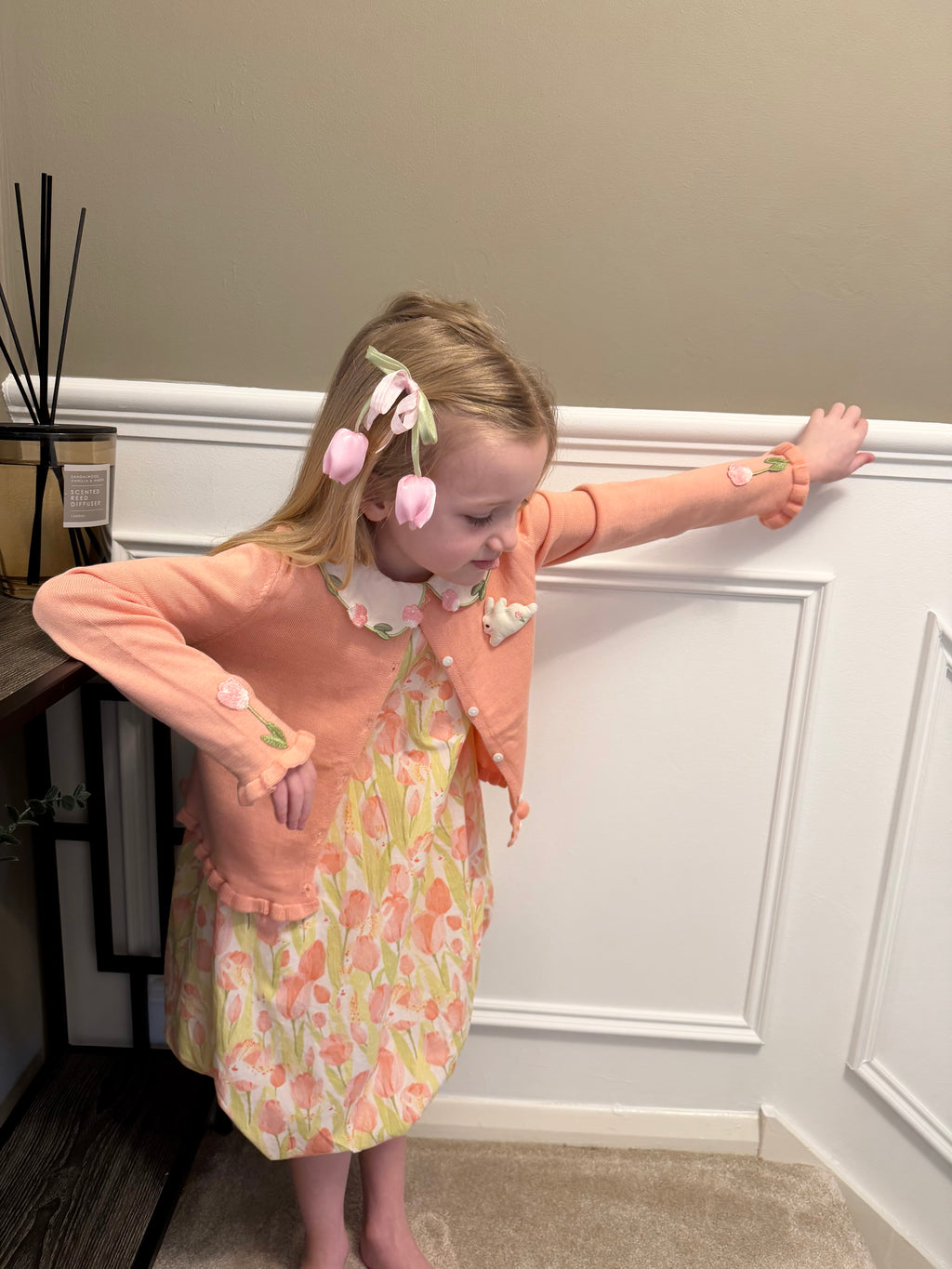 Tulip & Bunny Dress and Cardigan Set