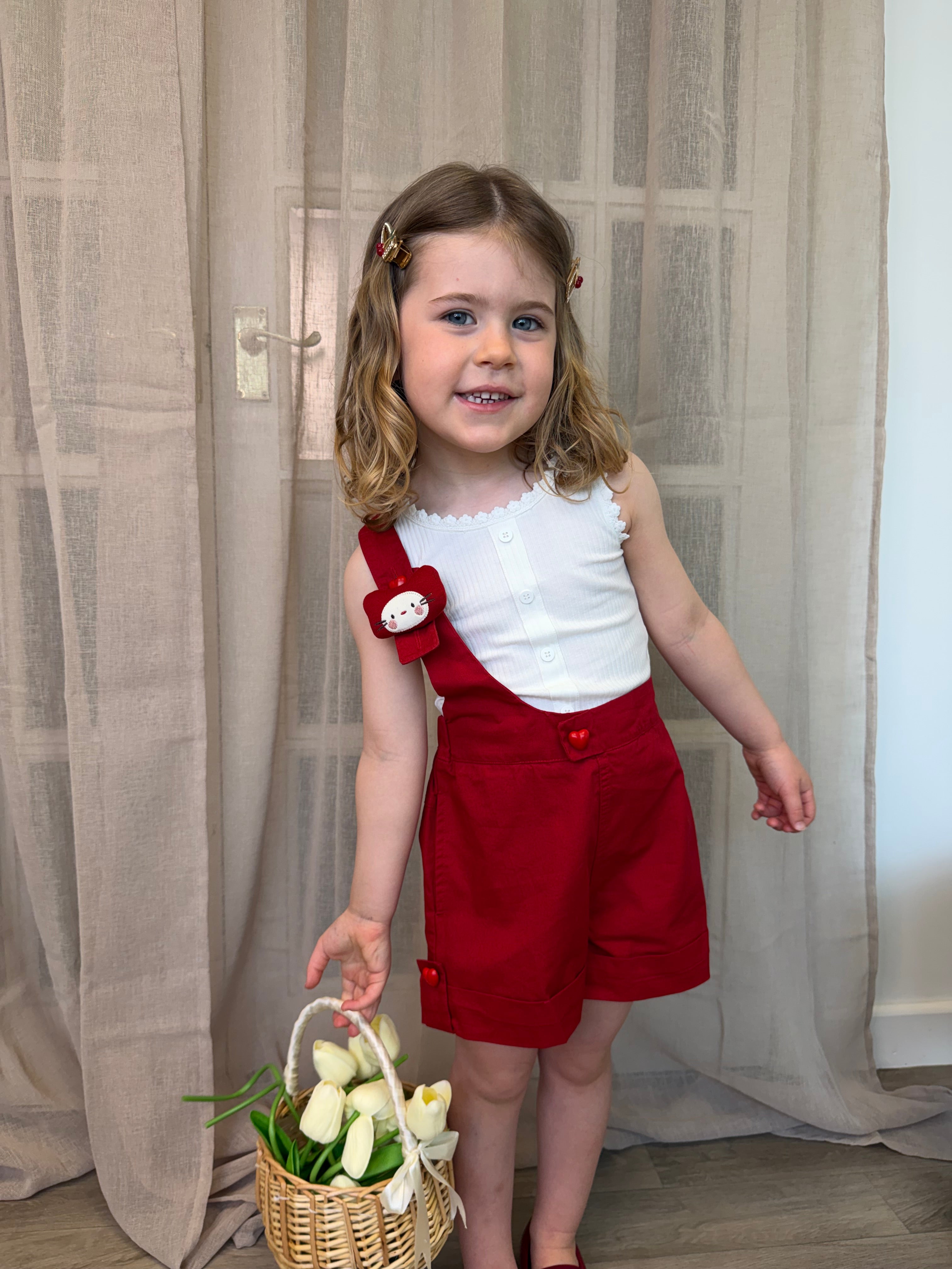 Red Cat 1 Shoulder Playsuit Set
