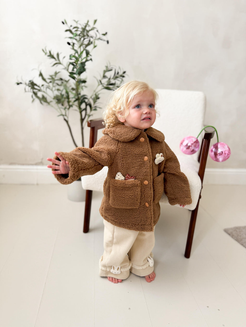 Bunny & Mushroom Lined Coat & Trouser Set