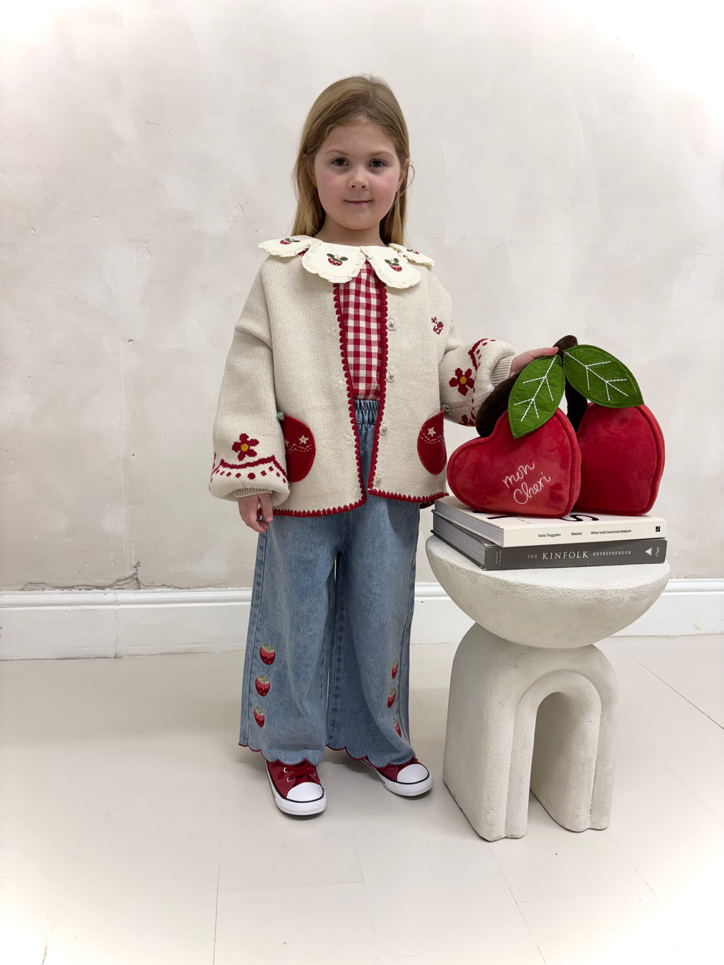 Gingham Strawberry Sweet Baby Jean 3 Piece Set