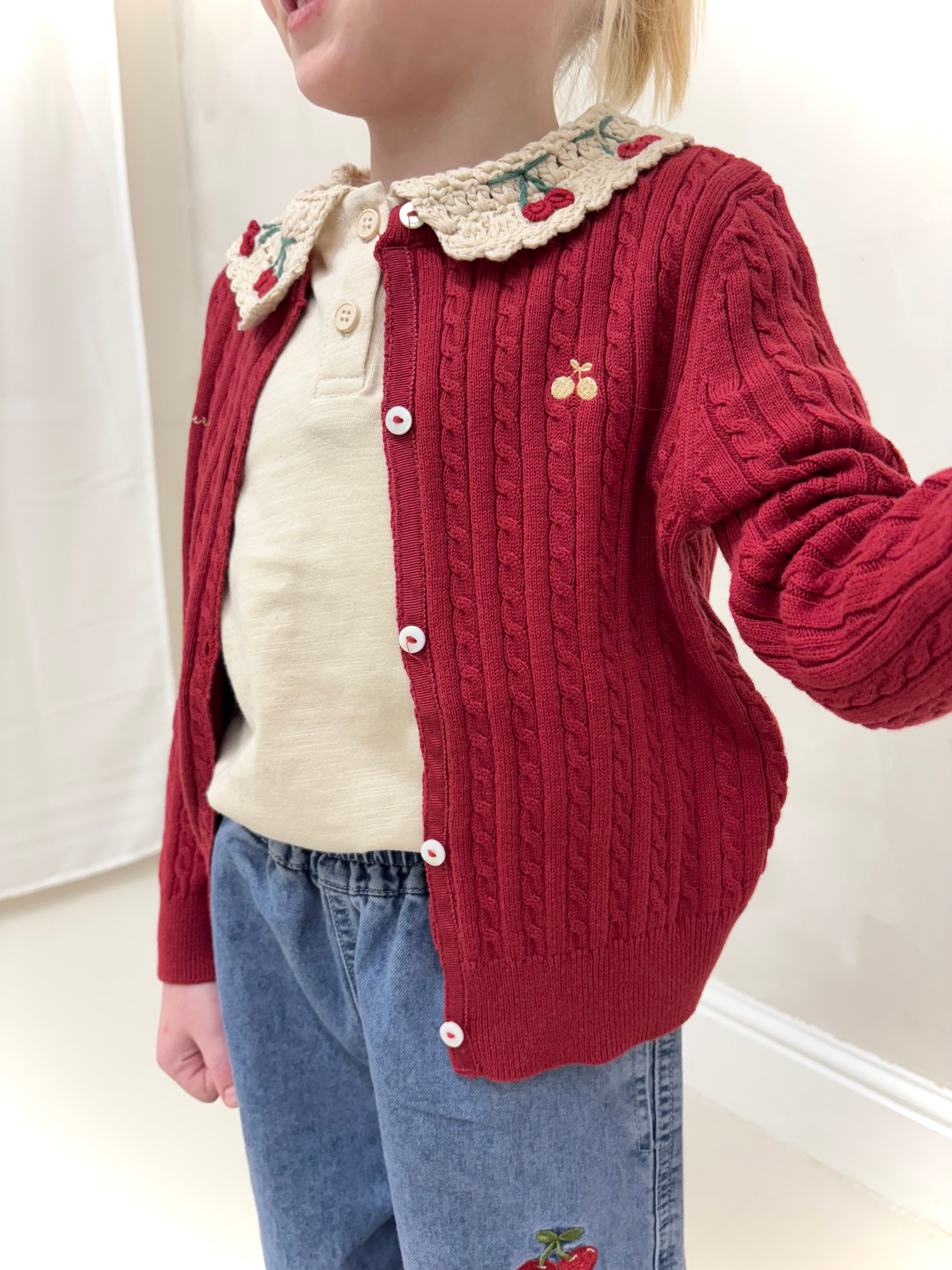 Cherry Crochet Jeans Set