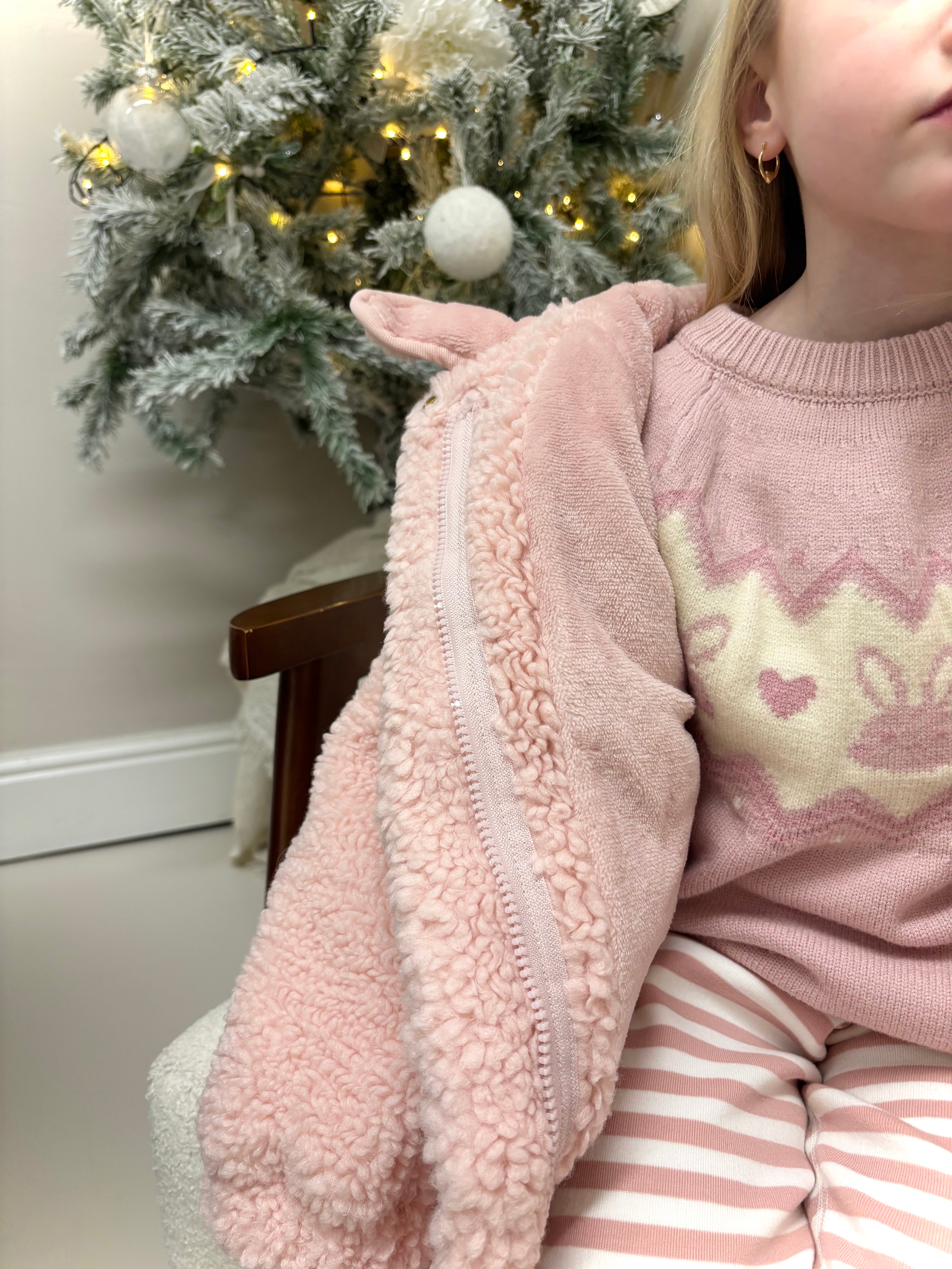 Pink Teddy Bear Lined Coat