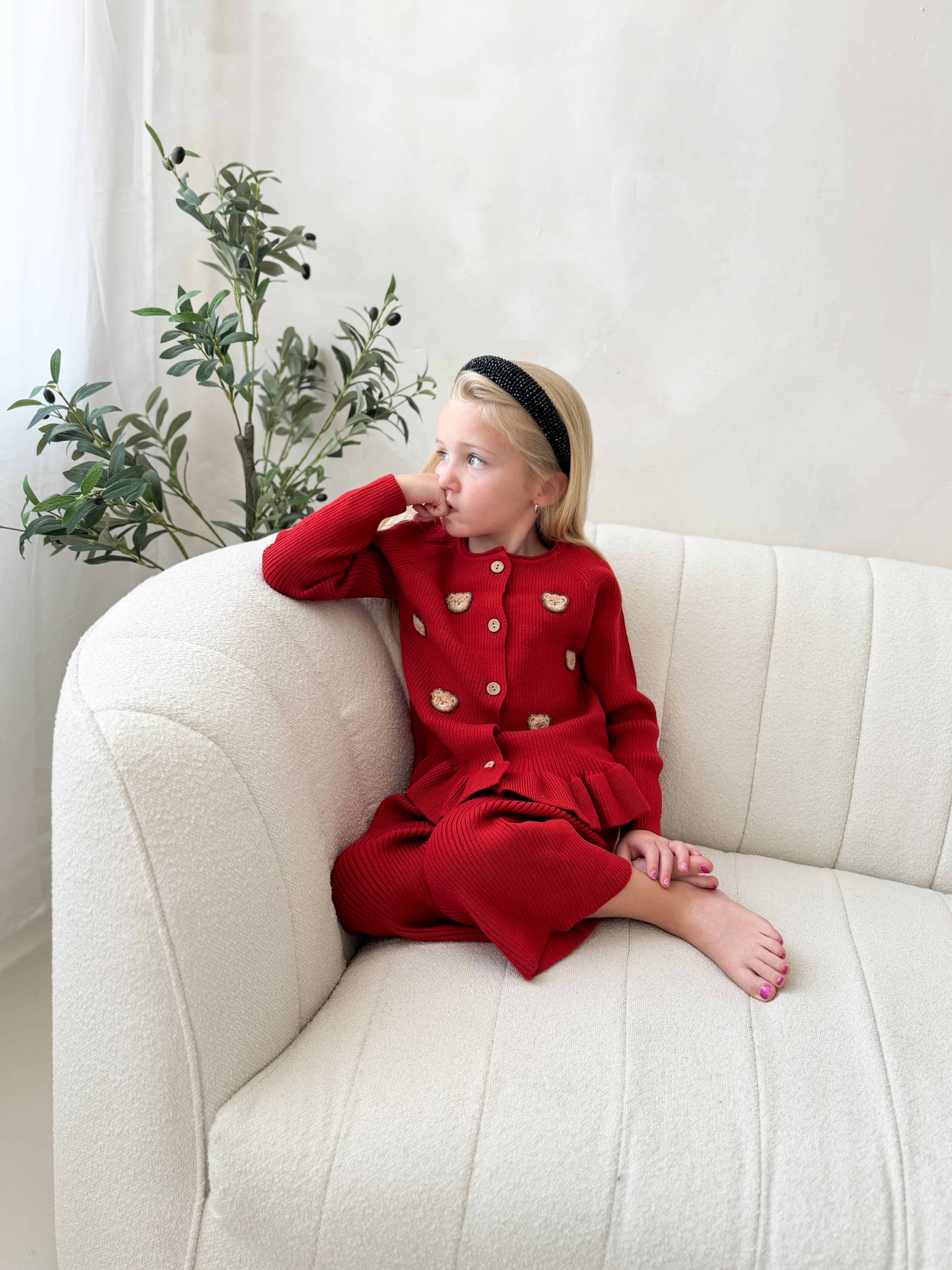 Teddy Bear Red Knit Set