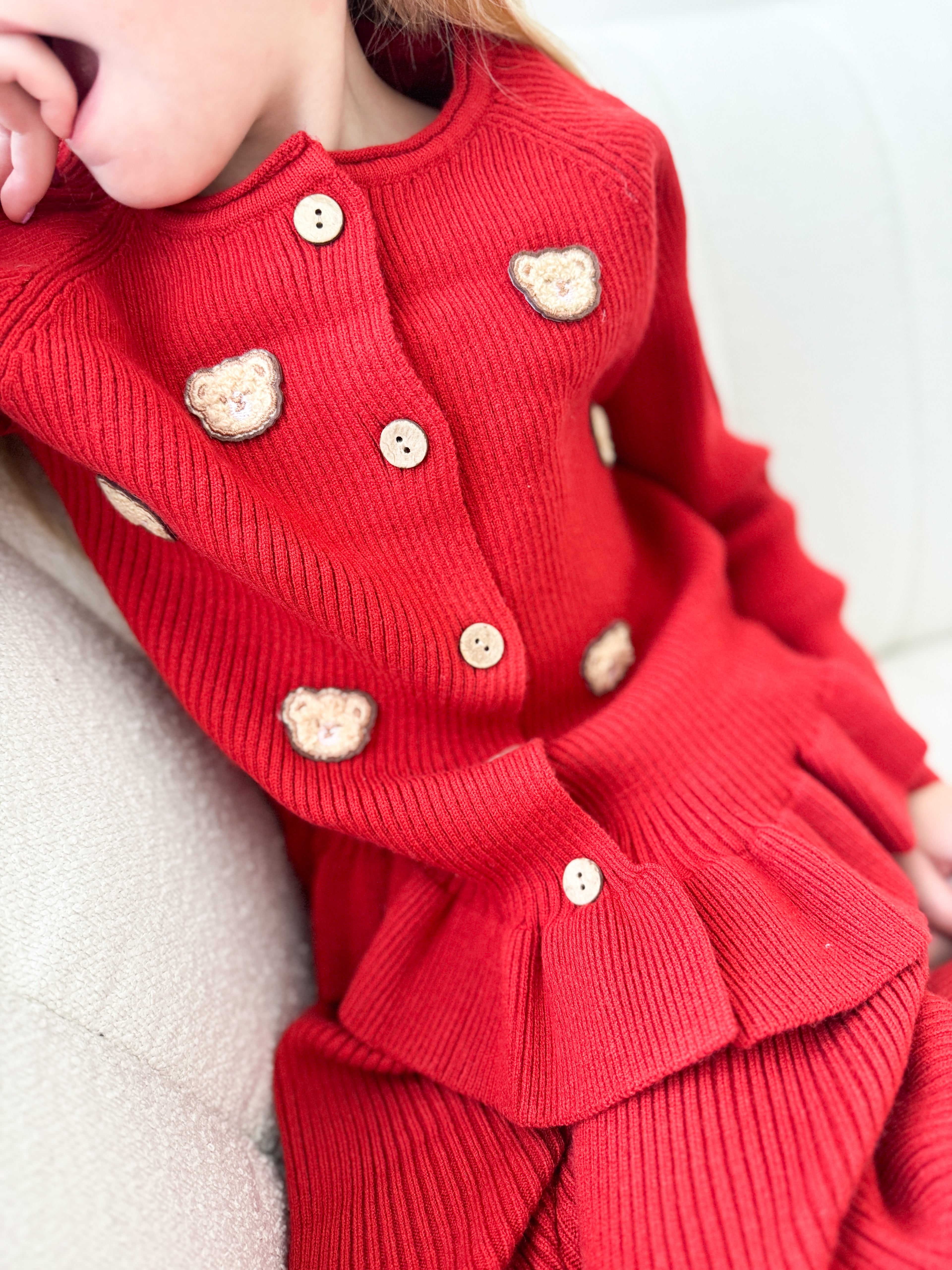 Teddy Bear Red Knit Set