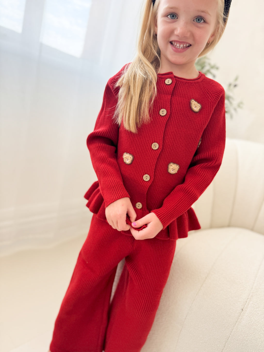 Teddy Bear Red Knit Set
