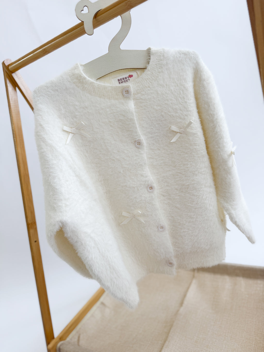 White Bow Cardigan