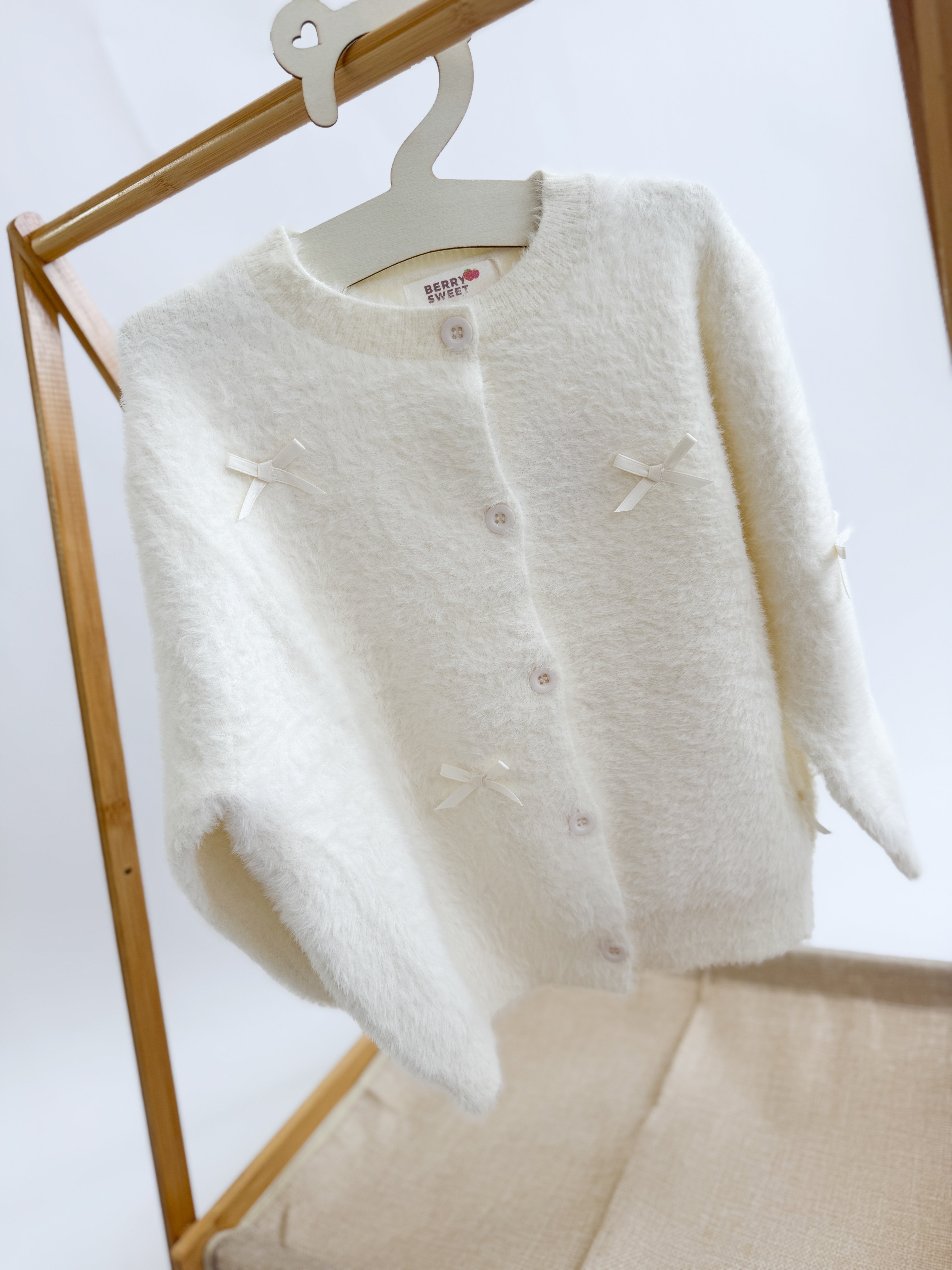 White Bow Cardigan