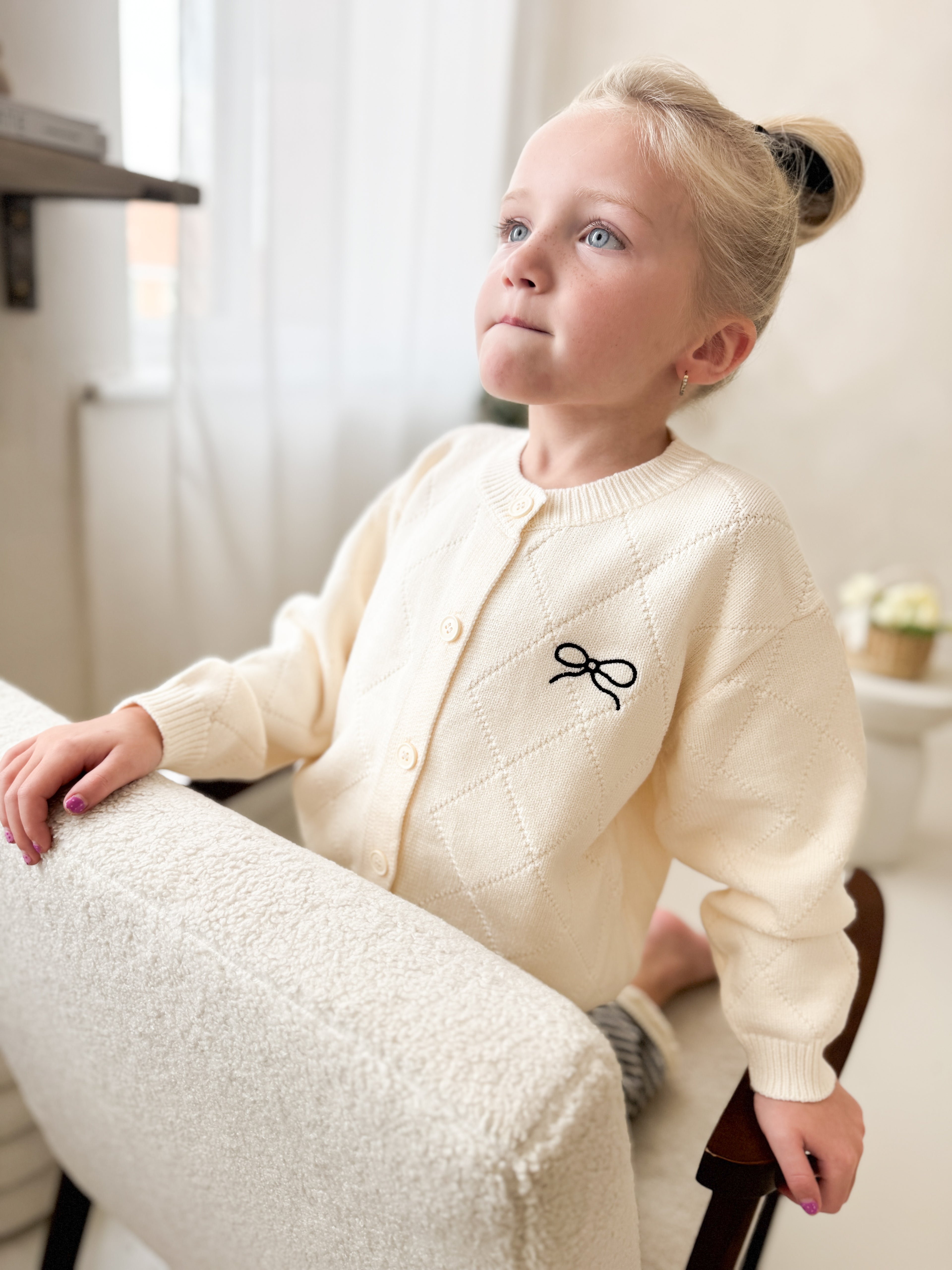 Cardigan Stripe Trousers Set