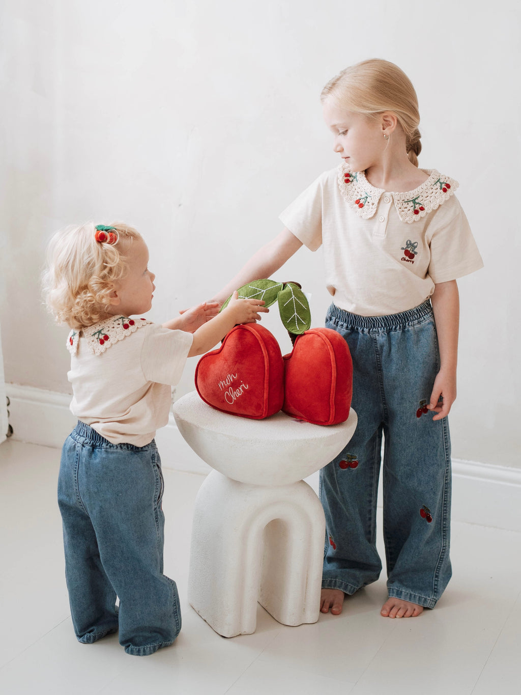 Cherry Crochet Jeans Set