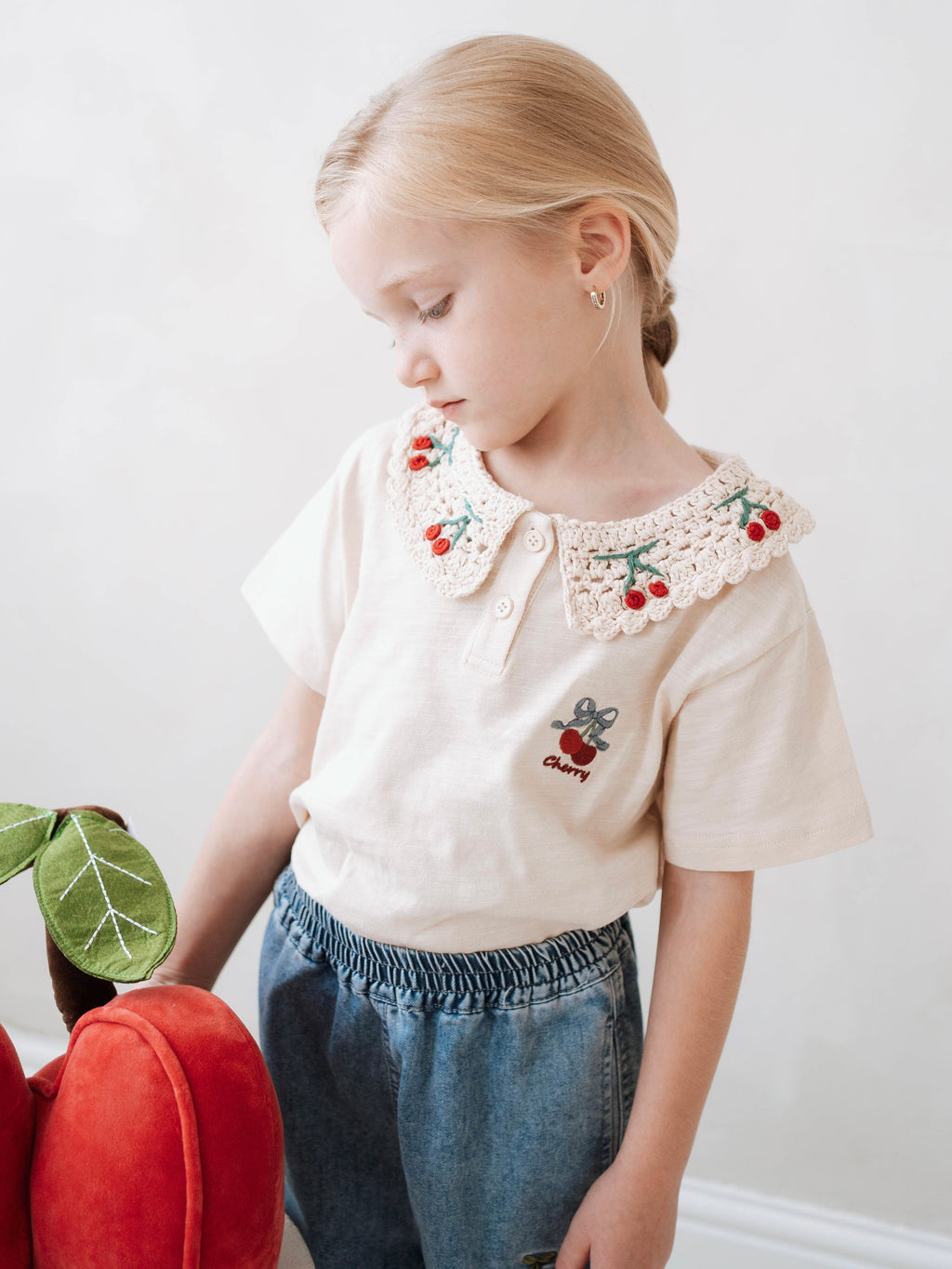 Cherry Crochet Jeans Set