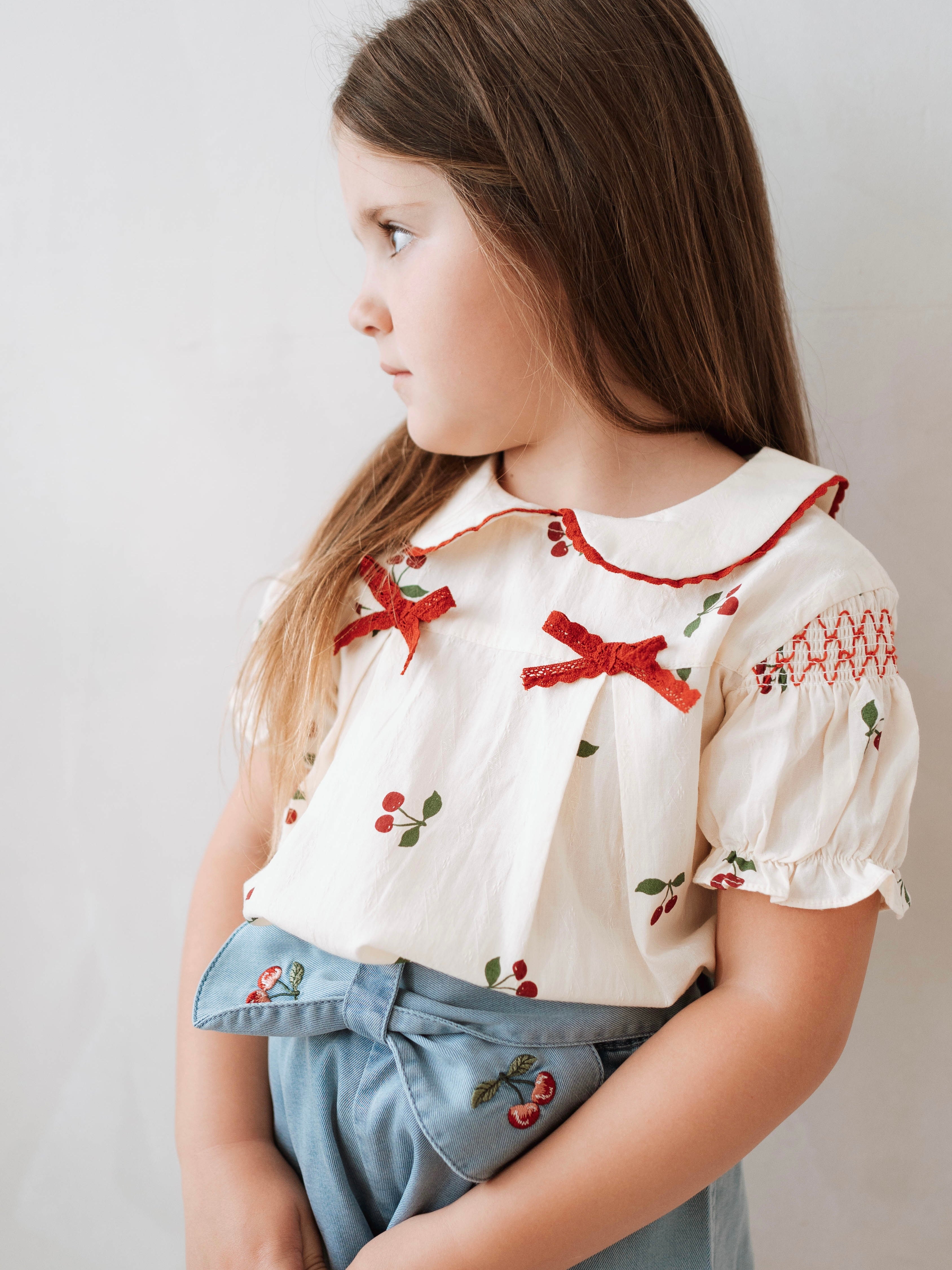 Cherry Denim Short Set