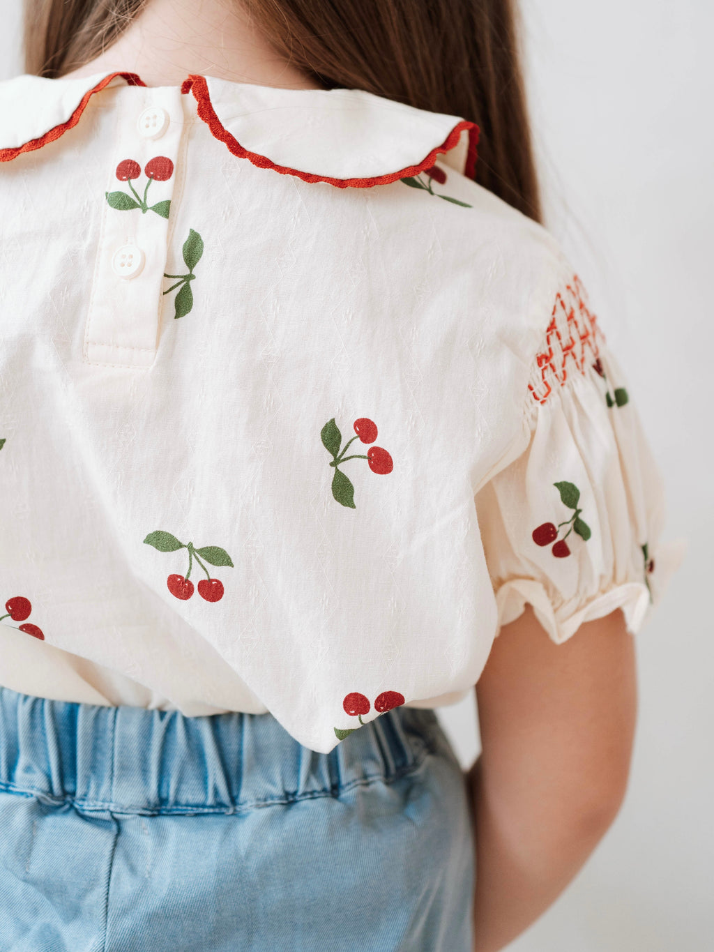 Cherry Denim Short Set