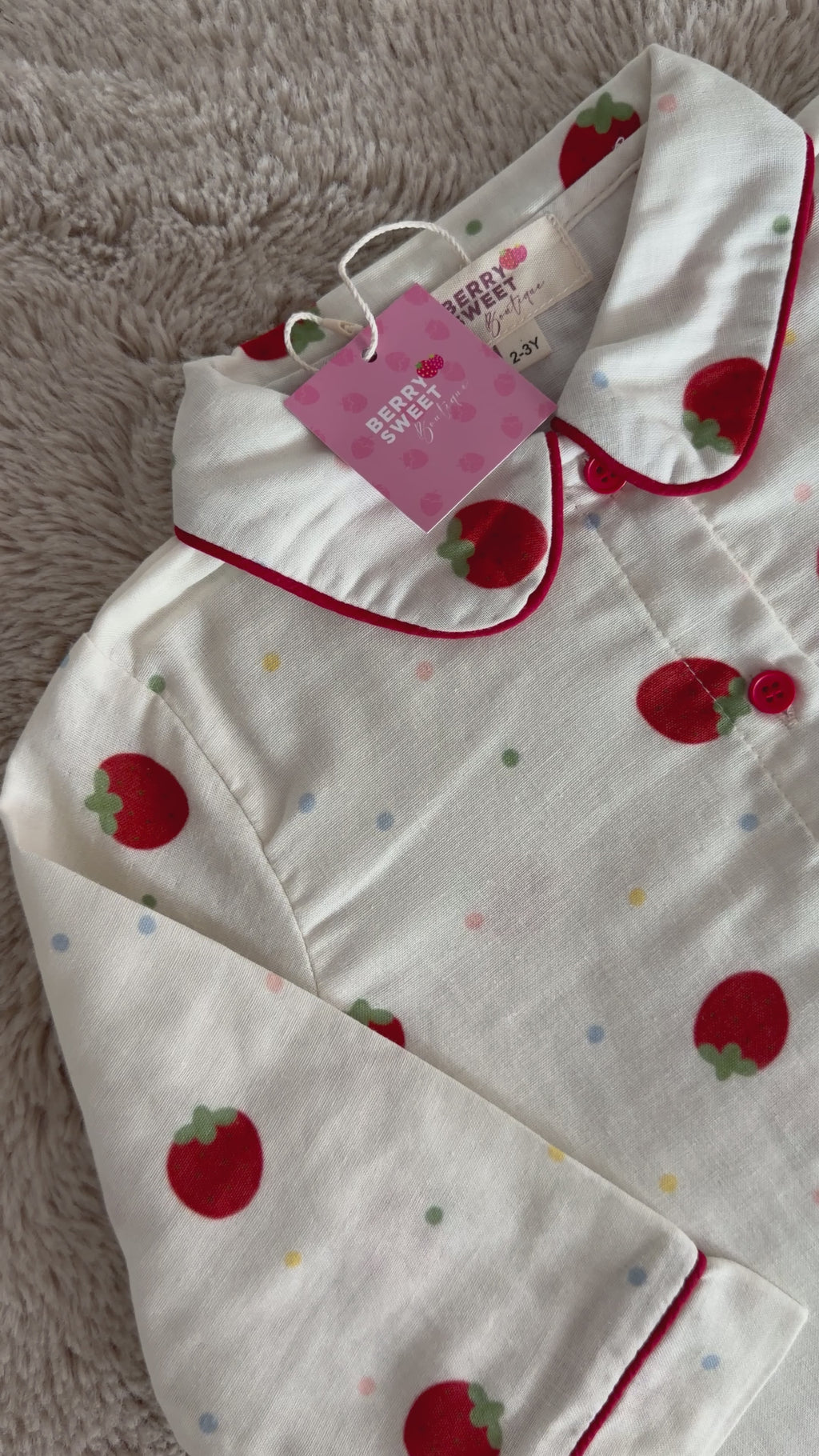Linen Strawberry PJs